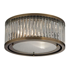 Linden Manor - 2 Light Flush Mount In Art Deco Style-5 Inches Tall and 12 Inches Wide