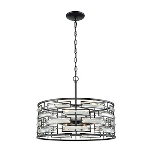Lineo - 6 Light Chandelier in Modern/Contemporary Style with Luxe/Glam and Retro inspirations - 9 Inches tall and 20 inches wide