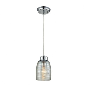 Muncie - 1 Light Pendant In Art Deco Style-8 Inches Tall and 5 Inches Wide