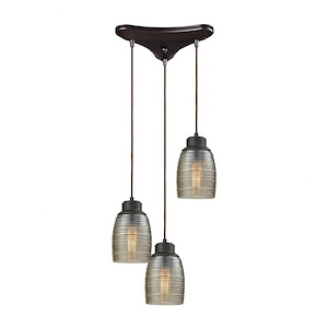 Muncie - 3 Light Configurable Pendant In Mid-Century Modern Style-8 Inches Tall and 10 Inches Wide - 1273933