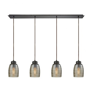 Muncie - 4 Light Configurable Pendant In Mid-Century Modern Style-8 Inches Tall and 46 Inches Wide - 1273764