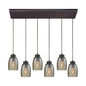 Muncie - 6 Light Configurable Pendant In Mid-Century Modern Style-8 Inches Tall and 30 Inches Wide