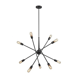 Delphine - 10 Light Chandelier Oil Rubbed Bronze in Modern Style with Mid-Century and Retro inspirations - 15 Inches tall and 33 inches wide