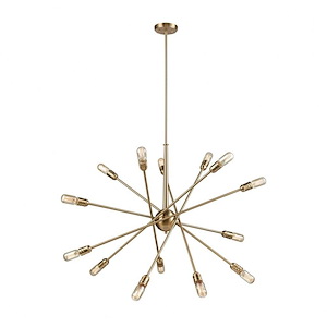 Delphine - 4teen Light Chandelier in Modern/Contemporary Style with Mid-Century and Retro inspirations - 21 Inches tall and 38 inches wide