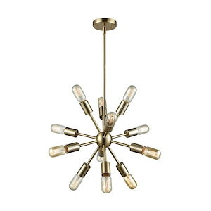 Delphine - 12 Light Chandelier in Modern/Contemporary Style with Mid-Century and Retro inspirations - 16 Inches tall and 16 inches wide