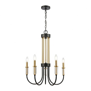 Glendon - 5 Light Chandelier in Traditional Style with Art Deco and Luxe/Glam inspirations - 28 Inches tall and 22 inches wide