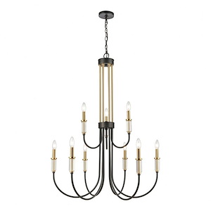 Glendon - 9 Light 2-Tier Chandelier in Traditional Style with Art Deco and Luxe/Glam inspirations - 43 Inches tall and 31 inches wide - 921389