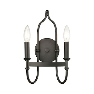 Wickshire - 2 Light Wall Sconce in Traditional Style with French Country and Southwestern inspirations - 14 Inches tall and 9 inches wide