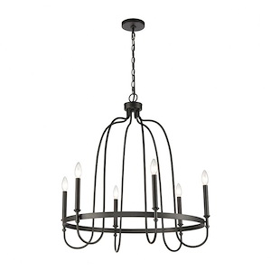 Wickshire - 6 Light Chandelier in Traditional Style with French Country and Southwestern inspirations - 30 Inches tall and 29 inches wide - 921510