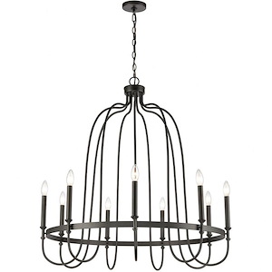 Wickshire - 9 Light Chandelier in Traditional Style with French Country and Southwestern inspirations - 36 Inches tall and 34 inches wide