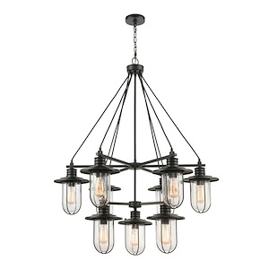 Lakeshore Drive - 9 Light 2-Tier Chandelier in Transitional Style with Coastal/Beach and Country inspirations - 45 Inches tall and 36 inches wide