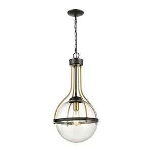 Vispon - 1 Light Pendant in Transitional Style with Luxe/Glam and Retro inspirations - 26 Inches tall and 14 inches wide