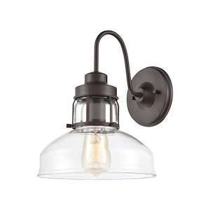 Manhattan Boutique - 1 Light Wall Sconce in Transitional Style with Modern Farmhouse and Urban inspirations - 12 Inches tall and 9 inches wide - 881728