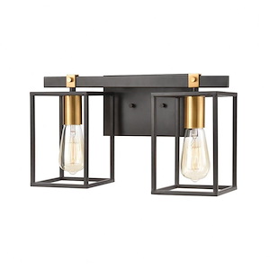 Cloe - 2 Light Bath Vanity in Modern/Contemporary Style with Modern Farmhouse and Urban/Industrial inspirations - 9 Inches tall and 16 inches wide