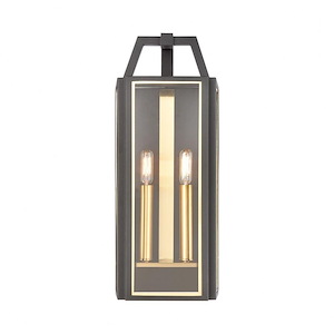 Portico - 2 Light Wall Sconce in Transitional Style with Southwestern and Country/Cottage inspirations - 21 Inches tall and 9 inches wide