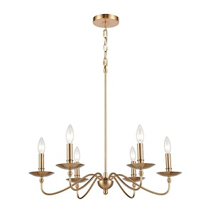 Wellsley - 6 Light Chandelier in Traditional Style with French Country and Vintage Charm inspirations - 921229