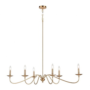Wellsley - 6 Light Chandelier in Traditional Style with French Country and Vintage Charm inspirations
