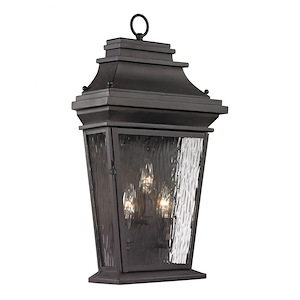 Forged Provincial - 3 Light Outdoor Wall Lantern in Traditional Style with Southwestern and Country inspirations - 22 Inches tall and 13 inches wide