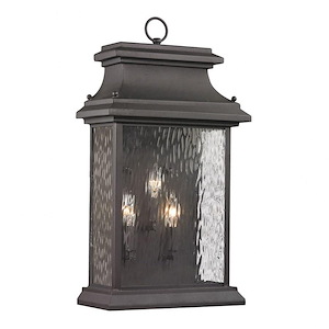 Forged Provincial - 3 Light Outdoor Wall Lantern in Traditional Style with Southwestern and Country inspirations - 23 Inches tall and 12 inches wide - 421843