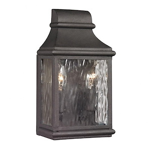 Forged Jefferson - 2 Light Outdoor Wall Lantern in Traditional Style with Southwestern and Country inspirations - 11 Inches tall and 6 inches wide