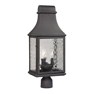 Forged Jefferson - 3 Light Outdoor Post Mount in Traditional Style with Southwestern and Country inspirations - 23 Inches tall and 9 inches wide - 421830