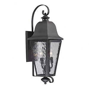 Forged Brookridge - 3 Light Outdoor Wall Sconce in Traditional Style with Southwestern and Country inspirations - 30 Inches tall and 10 inches wide