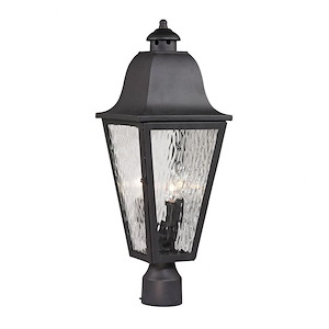 Forged Brookridge - 3 Light Outdoor Post Mount in Traditional Style with Southwestern and Country inspirations - 23 Inches tall and 8 inches wide
