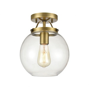 Bernice - 1 Light Semi-Flush Mount in Transitional Style with Retro and Luxe/Glam inspirations - 10 Inches tall and 9 inches wide