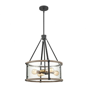 Geringer - 4 Light Pendant in Transitional Style with Country/Cottage and Modern Farmhouse inspirations - 17 Inches tall and 14 inches wide