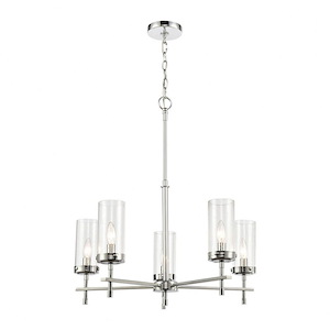 Melinda - 5 Light Chandelier in Transitional Style with Art Deco and Luxe/Glam inspirations - 28 Inches tall and 25 inches wide