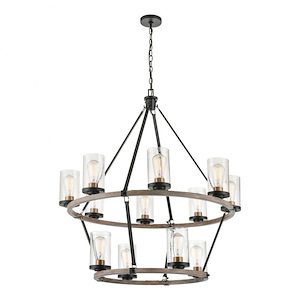 Geringer - 12 Light Chandelier In Farmhouse Style-39 Inches Tall and 36 Inches Wide