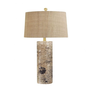Aspen Bark - Transitional Style w/ Rustic inspirations - Bark and Metal 1 Light Table Lamp - 30 Inches tall 16 Inches wide