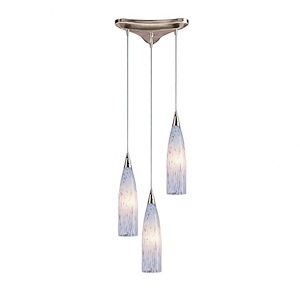 Lungo - 3 Light Triangular Pendant in Transitional Style with Boho and Eclectic inspirations - 13 Inches tall and 3 inches wide - 1208848