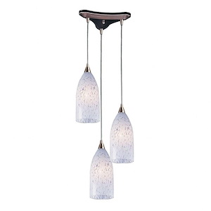Verona - 3 Light Triangular Pendant in Transitional Style with Boho and Eclectic inspirations - 12 Inches tall and 5 inches wide - 1208839