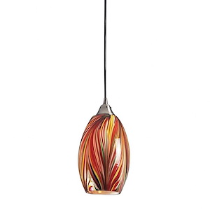Mulinello - 9.5W 1 LED Mini Pendant in Transitional Style with Boho and Eclectic inspirations - 11 Inches tall and 6 inches wide