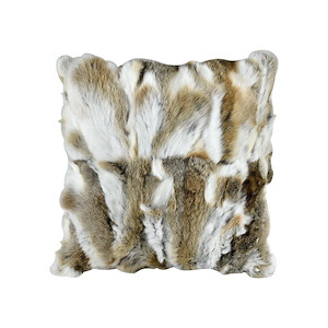 Heavy Petting - Transitional Style w/ Luxe/Glam inspirations - Genuine Rabbit Fur Accent Pillow - 1 Inches tall 20 Inches wide