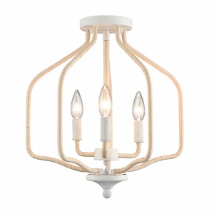 Breezeway - 3 Light Semi Flush Mount In Coastal Style-16.75 Inches Tall and 15.75 Inches Wide