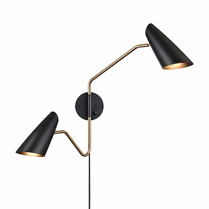 Stanley - 2 Light Swingarm Wall Sconce In Mid-Century Modern Style-22.75 Inches Tall and 5 Inches Wide