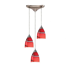 Pierra - 3 Light Triangular Pendant in Transitional Style with Boho and Eclectic inspirations - 8 Inches tall and 5 inches wide - 1208706