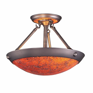 Diamante - 2 Light Semi-Flush Mount-13 Inches Tall and 15 Inches Wide