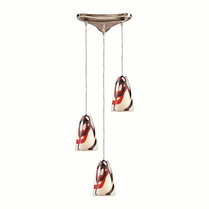 Fuego - 3 Light Pendant In Modern Style-8 Inches Tall and 10 Inches Wide - 1273573
