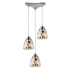 Gemstone - 3 Light Linear Pendant in Modern/Contemporary Style with Southwestern and Boho inspirations - 8 Inches tall and 5 inches wide - 408562