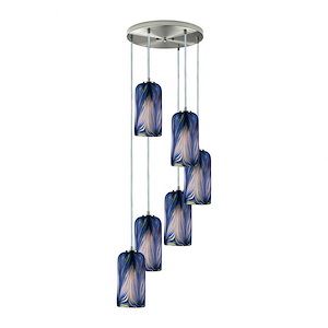 Six Light Pendant in Transitional Style with Boho and Retro inspirations - 11 Inches tall and 14 inches wide