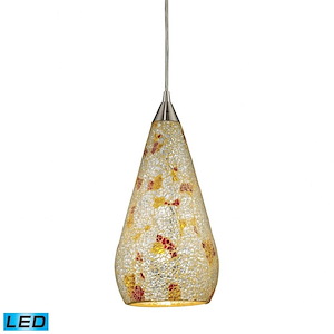 Curvalo - 9.5W 1 LED Mini Pendant in Transitional Style with Mid-Century and Scandinavian inspirations - 13 Inches tall and 6 inches wide