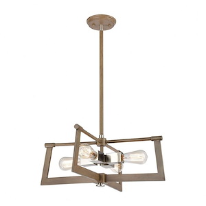Axis - 4 Light Pendant in Transitional Style with Modern Farmhouse and Urban/Industrial inspirations - 8 Inches tall and 21 inches wide