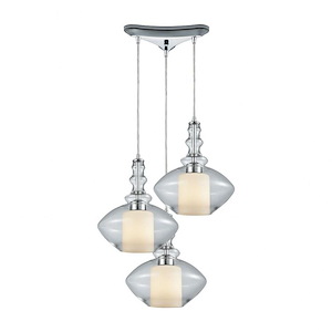 Alora - 3 Light Triangular Pendant in Modern/Contemporary Style with Mid-Century and Scandinavian inspirations - 12 Inches tall and 10 inches wide - 613872