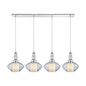 Alora - 4 Light Linear Pendant in Modern/Contemporary Style with Mid-Century and Scandinavian inspirations - 12 Inches tall and 46 inches wide - 613869