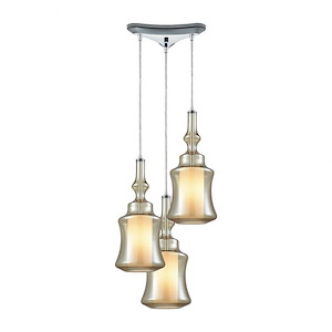 Alora - 3 Light Triangular Pendant in Modern/Contemporary Style with Mid-Century and Scandinavian inspirations - 18 Inches tall and 10 inches wide - 1208853