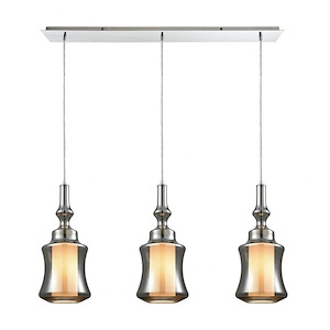 Alora - 3 Light Linear Mini Pendant In Mid-Century Modern Style-18 Inches Tall and 36 Inches Wide - 1303176