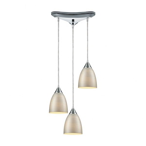 Merida - 3 Light Triangular Pendant in Transitional Style with Scandinavian and Coastal/Beach inspirations - 9 Inches tall and 10 inches wide